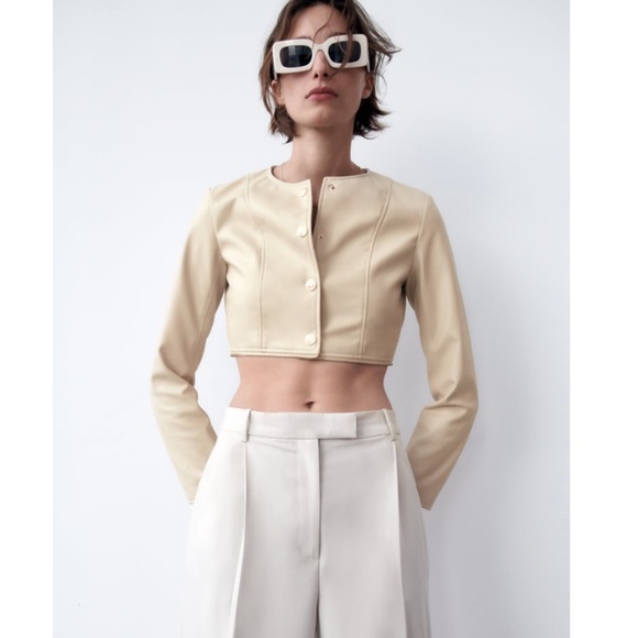 Zara faux leather zippered jacket - Picture 5 of 11